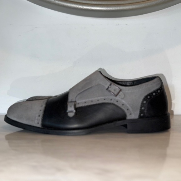 Girotti Men’s 2-Tone Double Monk Strap Dress Shoes EU 44 (US 11) Suede & Leather - Picture 7 of 13